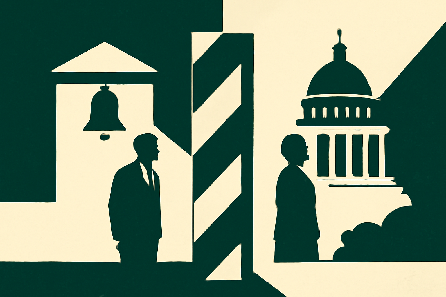 Conceptual illustration for Contrasting the Heritage Foundation's Project 2025 Policy Proposals with Established Democratic Governance Principles, the Civil Service Reform Act of 1978, and Democratic Party Platforms